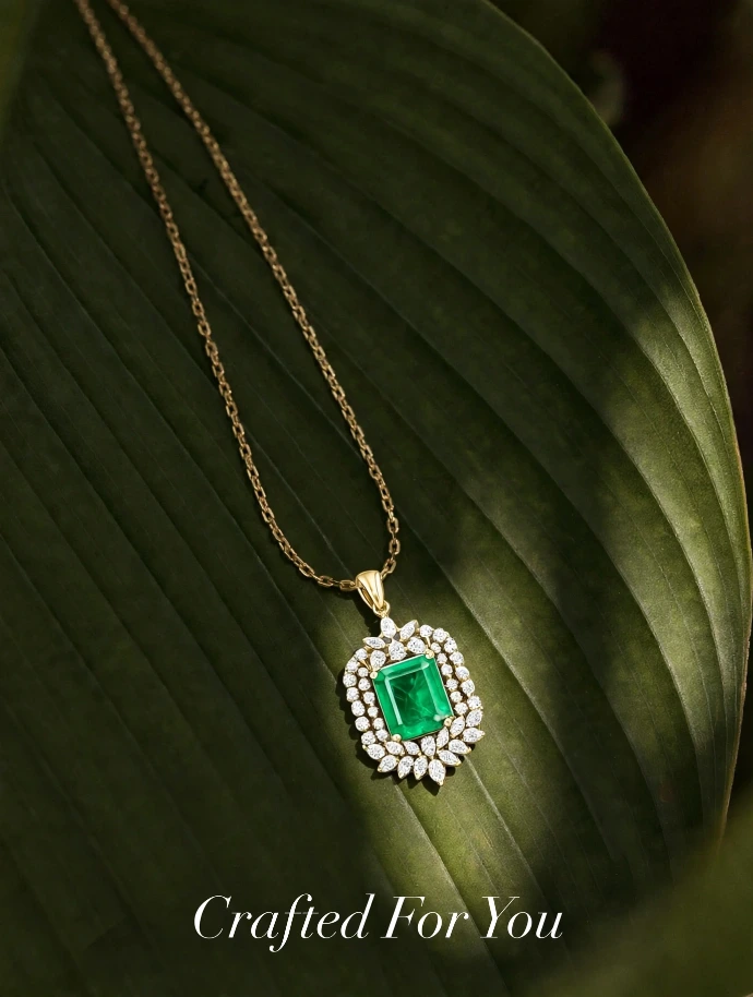 emerald diamond pendant