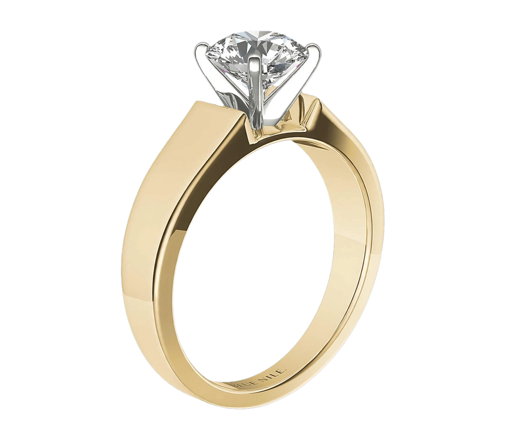 Yellow gold classic solitaire diamond ring