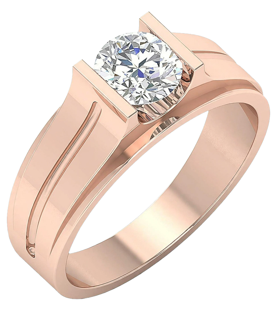 Rose gold tension-set diamond ring